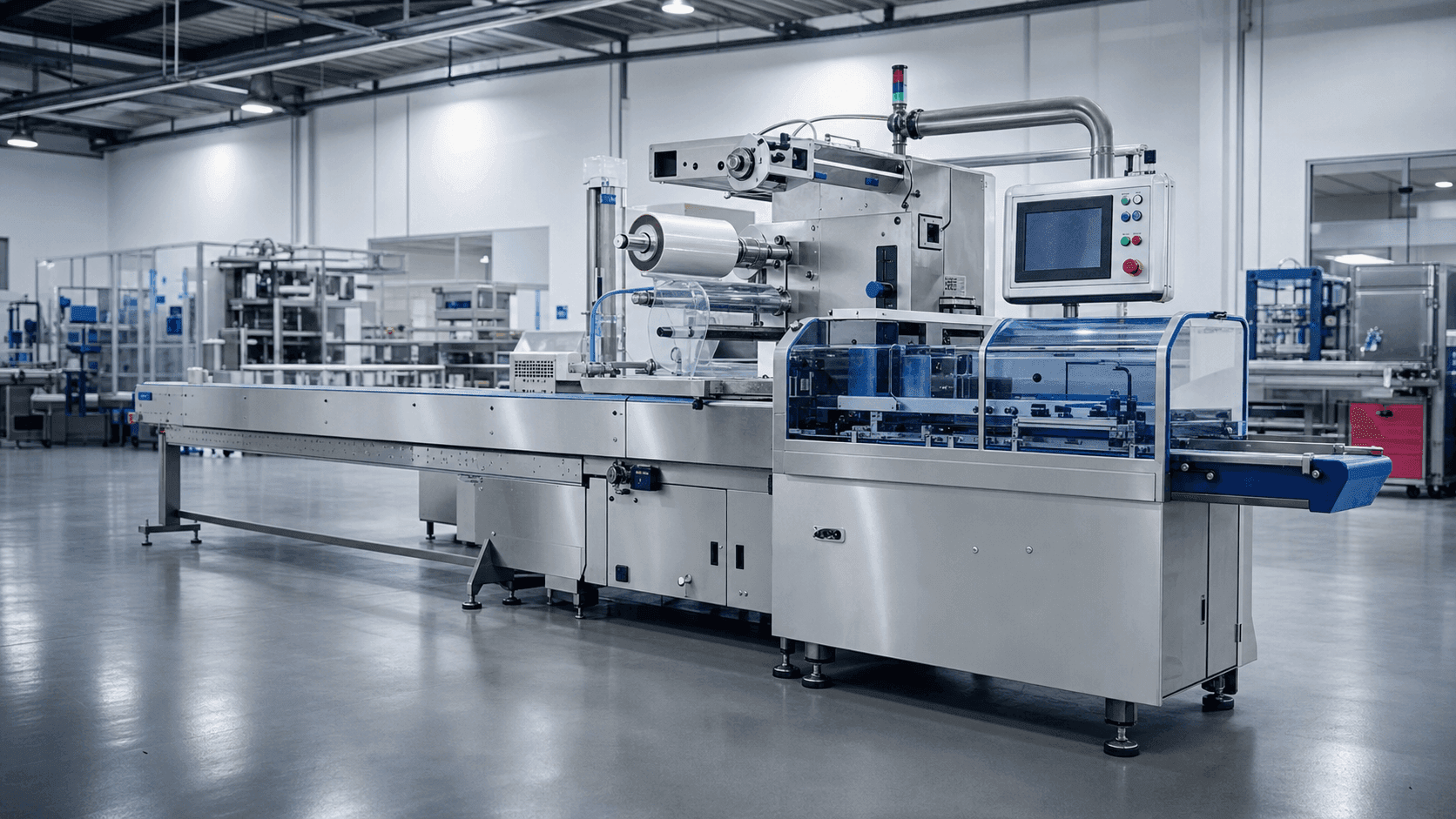 Flow Wrap Machine (AR-210) - Industrial Packaging Machine AL Raheem Engineering Lahore